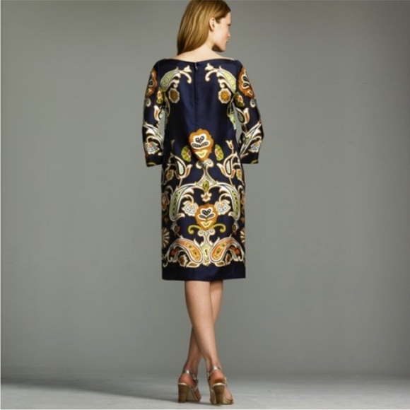 J. Crew Verushka Dress Paisley Boho Silk Twill 6 S - Picture 4 of 8